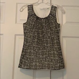 Sleeveless Blouse with Black Lace Pattern NWT